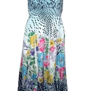 Lapis Blue and Yellow Floral Maxi Dress